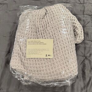 West Elm Grey Plush Waffle Shower Curtain NEW
